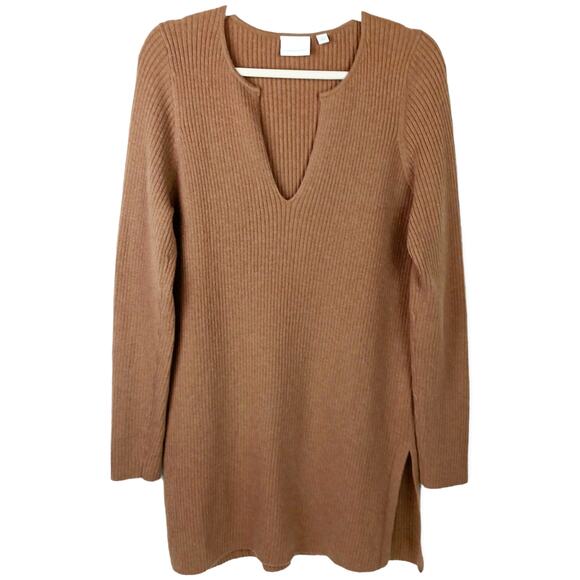 Ett:twa By Anthropologie SZ L Amrita Merino Blend V-Neck Long Ribbed Sweater - Picture 2 of 8